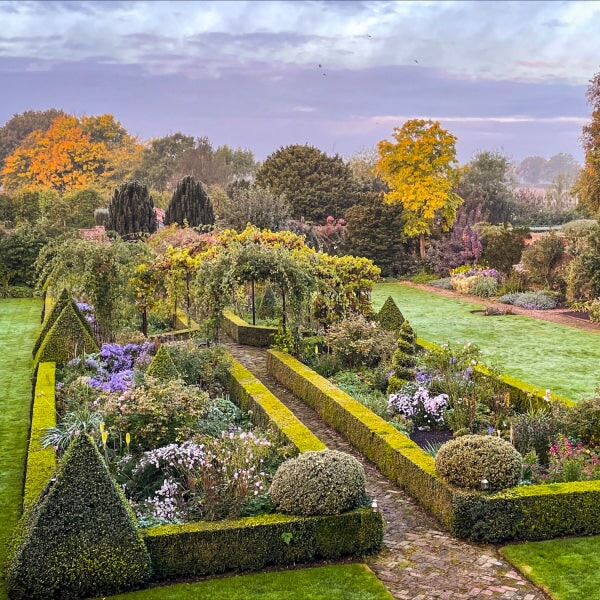 beautiful english garden with box hedge