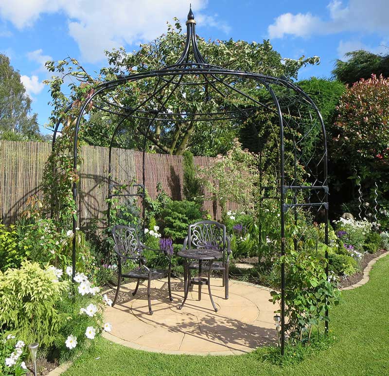 Agriframes pergola in beautiful garden