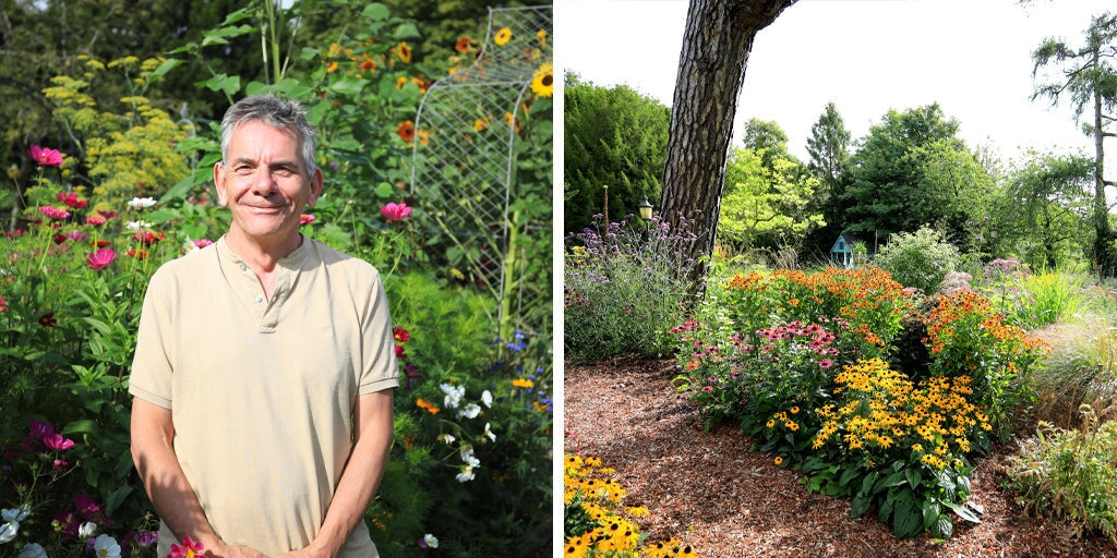 Robert Dunster in a garden