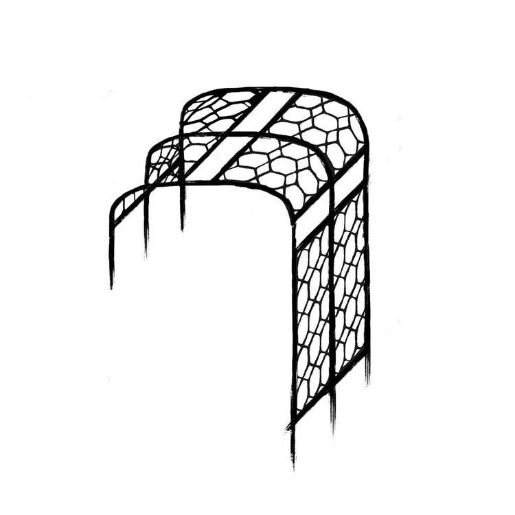 Monet Wall Pergola Gloss Black - Wireframe