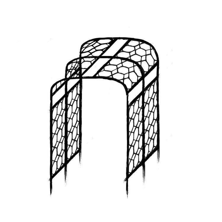 Monet Pergola With Lattice - Wireframe