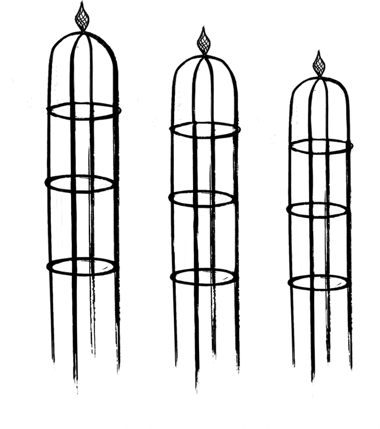 Elegance Obelisk - Set of 3 - S/M/L - Wireframe