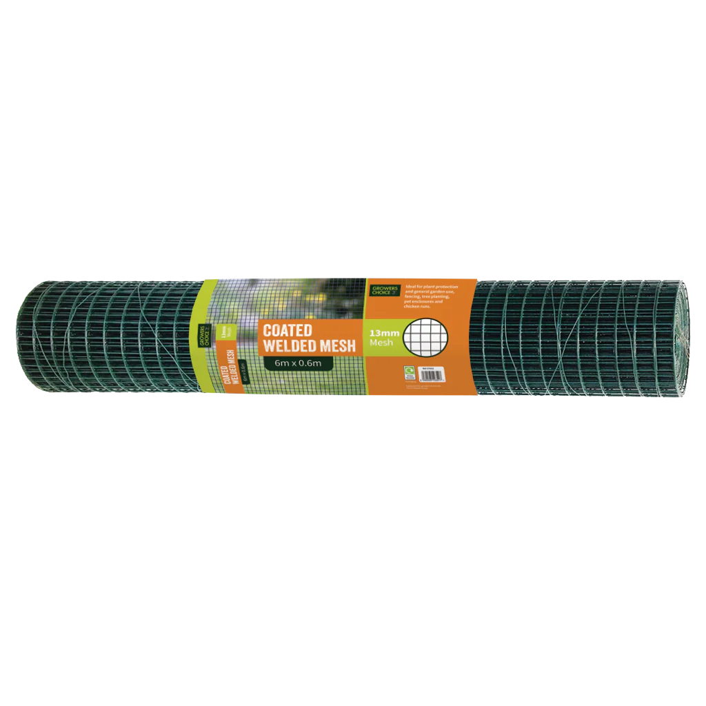 PVC Coated Weld Mesh - 0.6m x 6m - 13mm Mesh