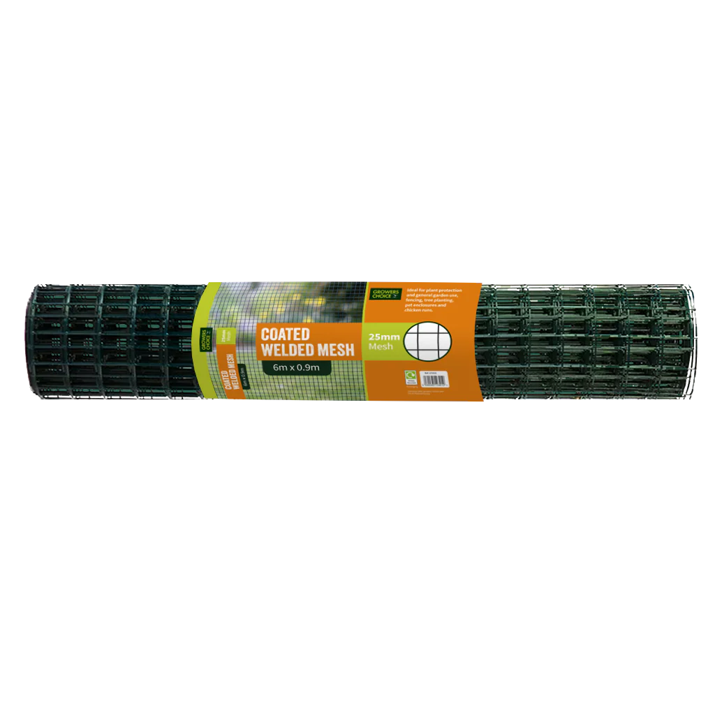 PVC Coated Weld Mesh - 0.9m x 6m - 25mm Mesh