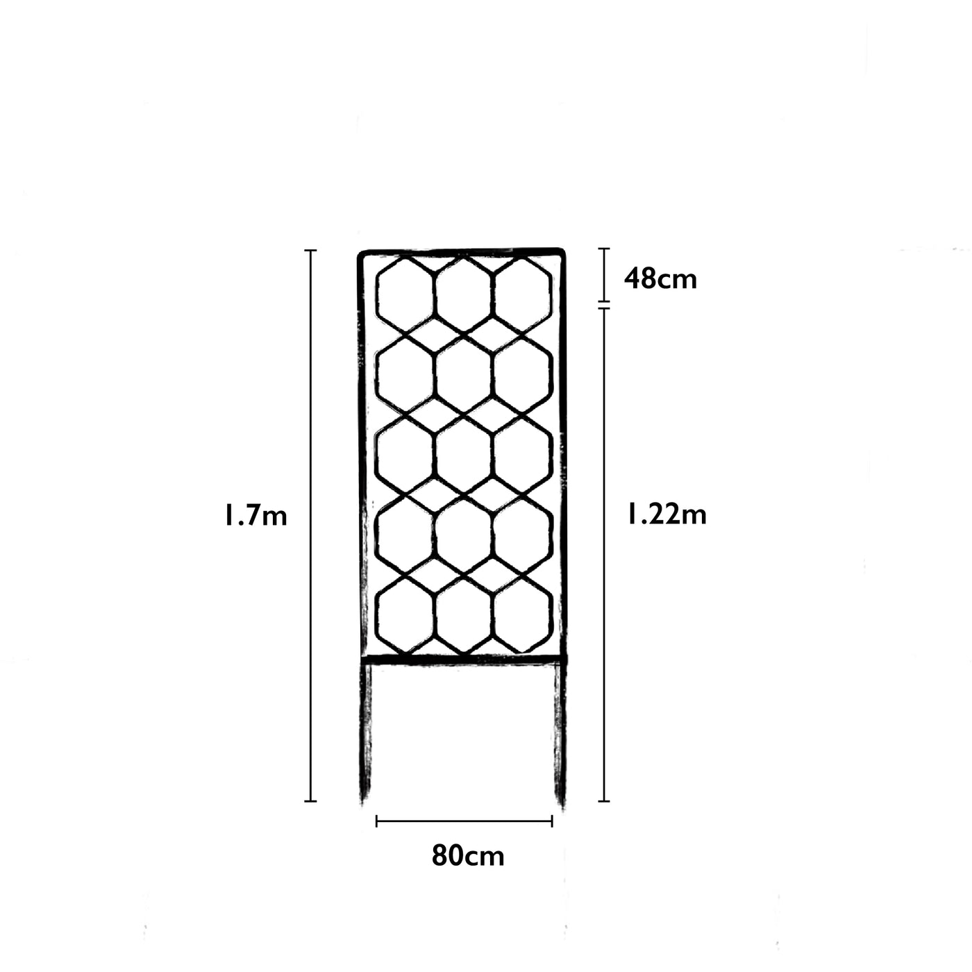 Dimensions of a Small Flat Fencing Screen with lattice