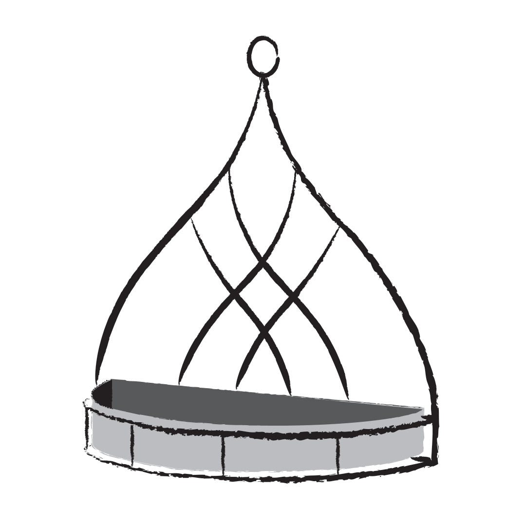 Elegance Metal Bird Feeder Line Drawing