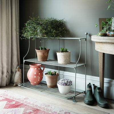 Elegant tiered plant stand in a duck egg finish