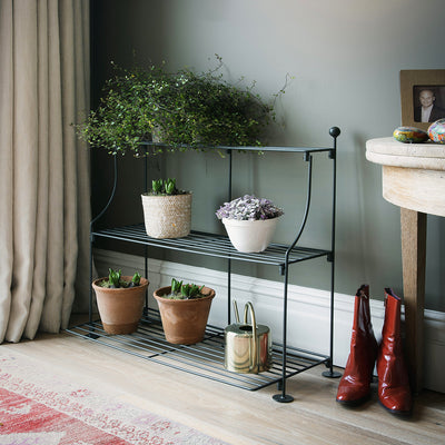 Elegance tiered plant stand in a black finish