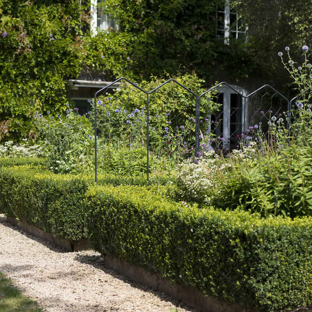 Agriframes Alpine Screen with a cottage in the background