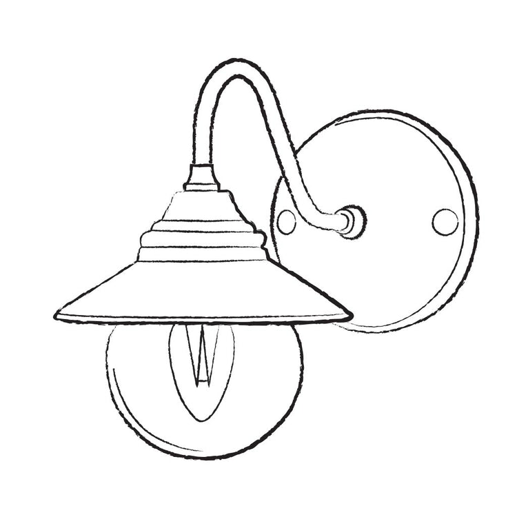 Alveston Swan Neck Outdoor Light - Wireframe