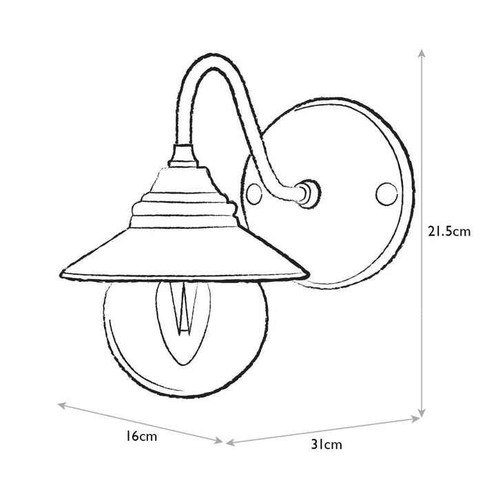 Alveston Swan Neck Outdoor Light - Measurements