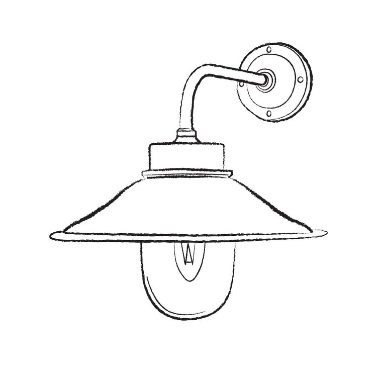 Bruton Outdoor Wall Light - Wireframe