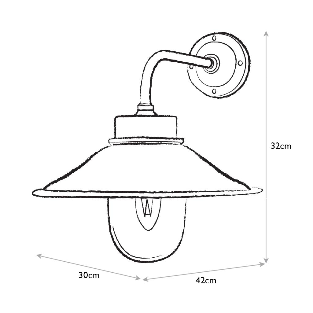 Bruton Outdoor Wall Light - Measurements