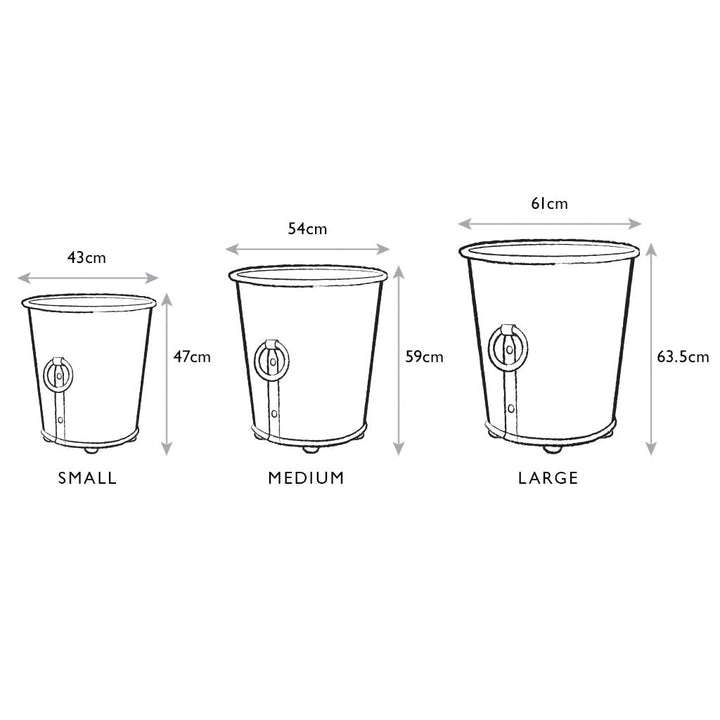 Classic Zinc Planter Measurements