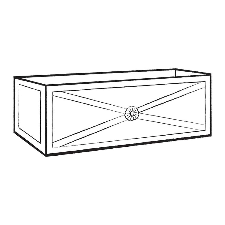 Regency Zinc Trough Planter - Wireframe