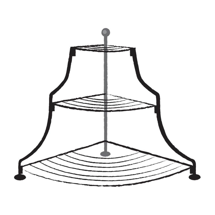 Quadrant Tiered Plant Stand - Wireframe