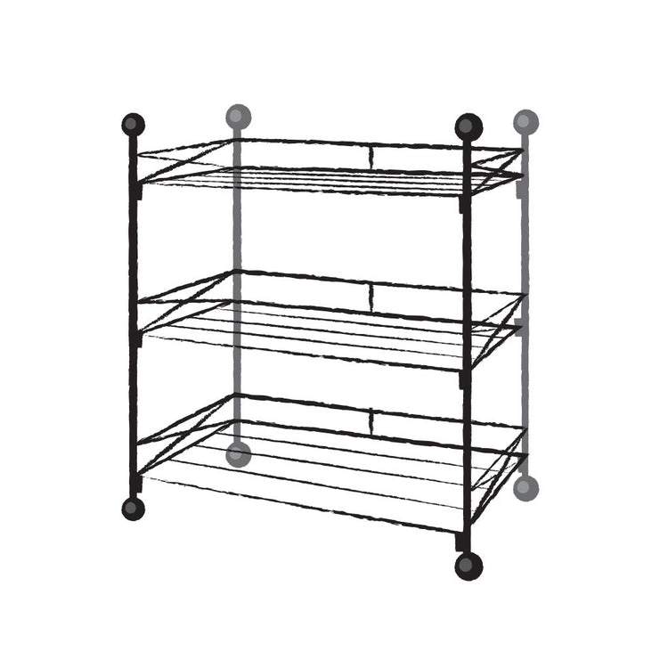 Elegance Small Shoe Rack - Wireframe