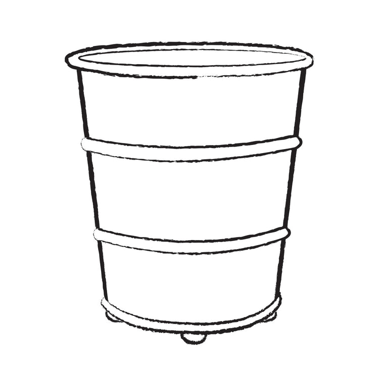 Classic Hooped Zinc Planter - Wireframe