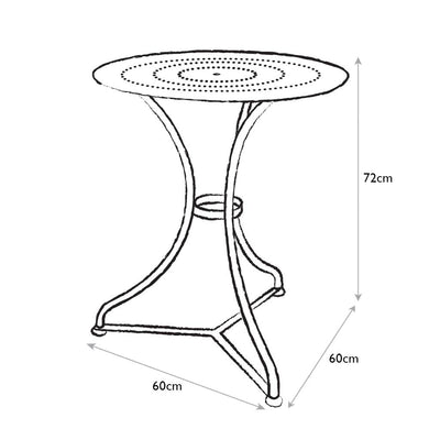 Provence Vintage Bistro Table Measurements