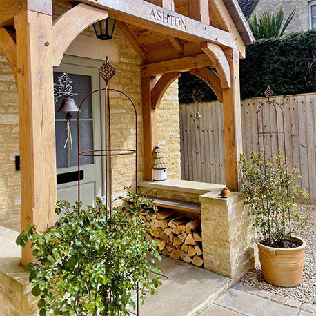 obelisks in front of door