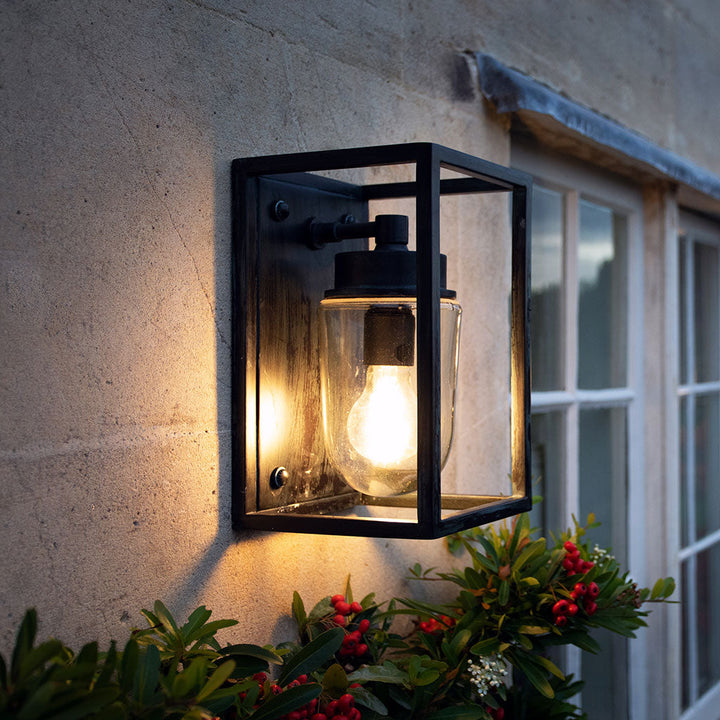 Sherborne Outdoor Open Box Lantern in Vintage Copper Finish - Lifestyle Image