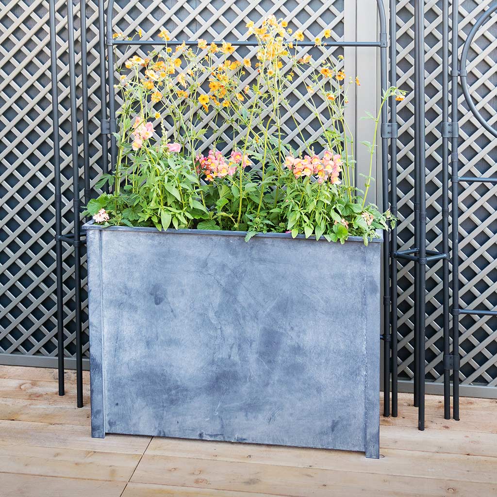 Vintage Zinc Tall Trough Planter Lifestyle