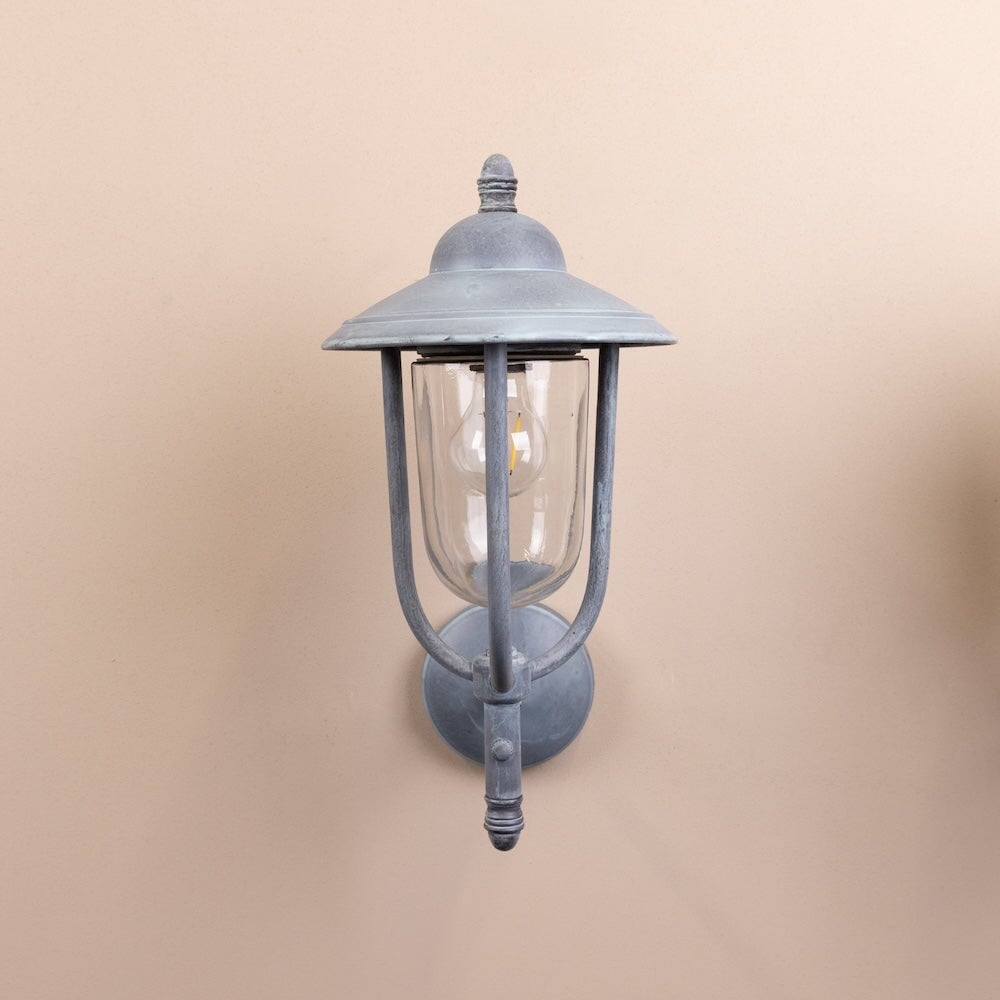 kensington outdoor wall lamp in an old iron finish on a neutral coloured wall