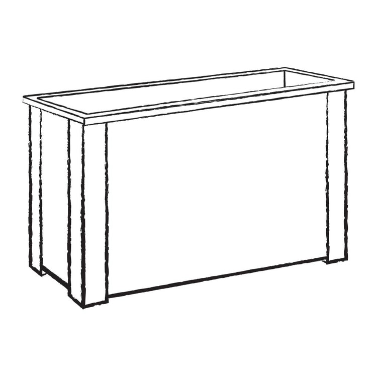 Vintage Zinc Tall Trough Planter - Wireframe