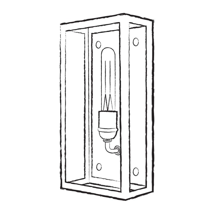 Wilton Outdoor Large Box Lantern - Wireframe