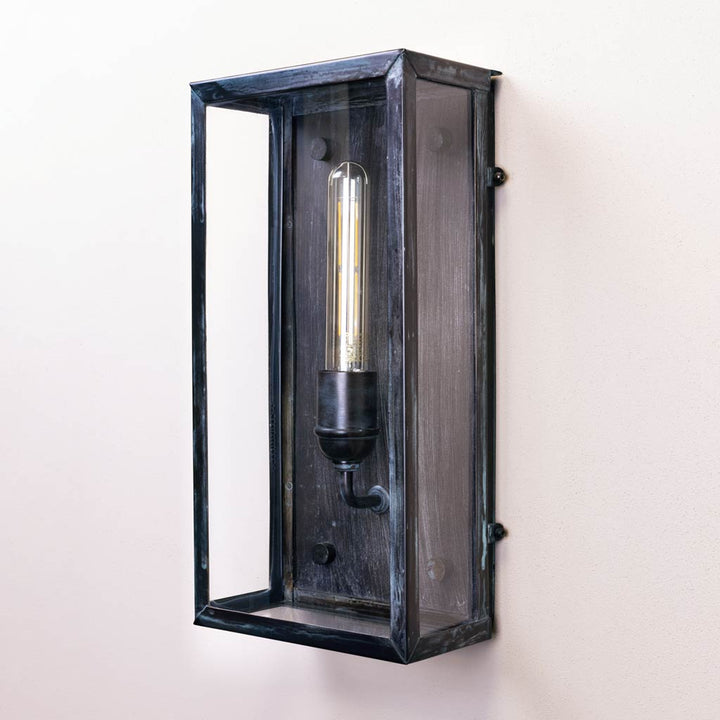 Wilton Outdoor Large Box Lantern in Vintage Copper Finish - Angle