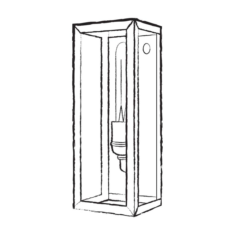 Wilton Outdoor Small Box Lantern - Wireframe