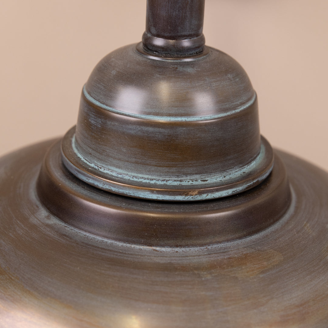 Closeup image of the Agriframes Tetbury Outdoor Wall Lamp in a Copper Patina finish.
