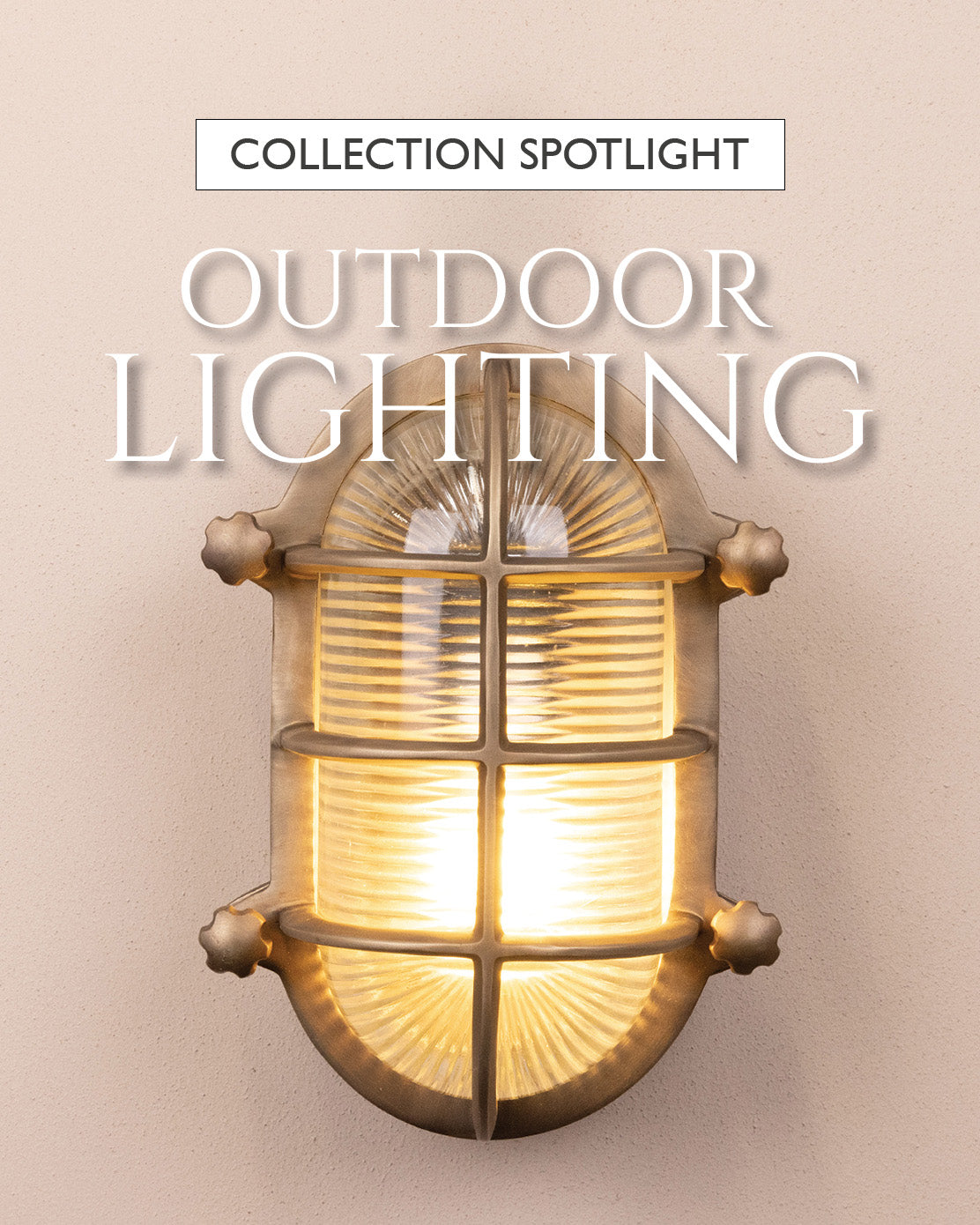 Agriframes Salcombe Outdoor Wall Light installed on a neutral coloured wall