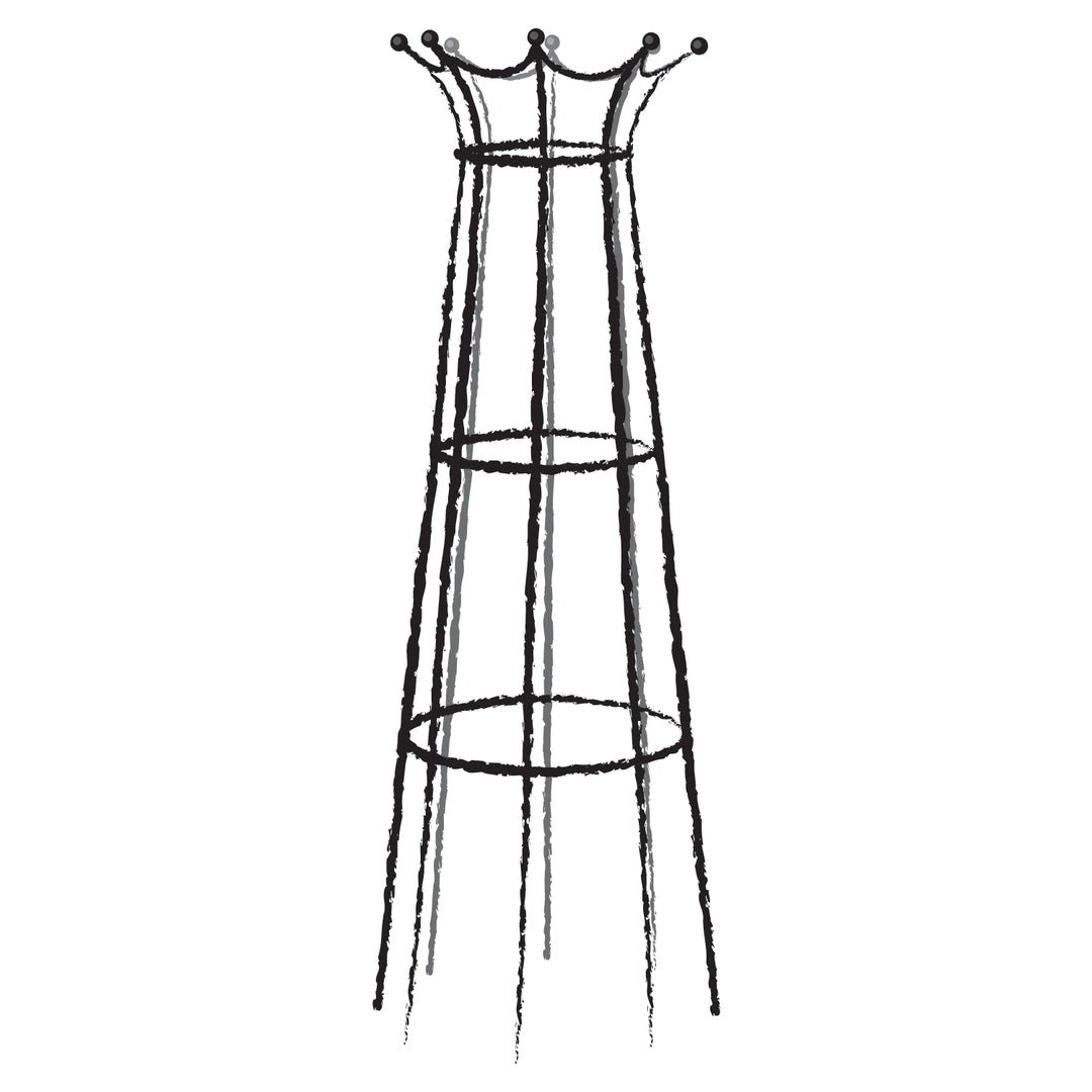 Black and white line drawing of the Agriframes Coronation Rose Support 