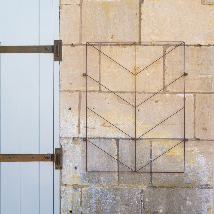 Decorative Agriframes Deco  wall trellis a textured stone wall