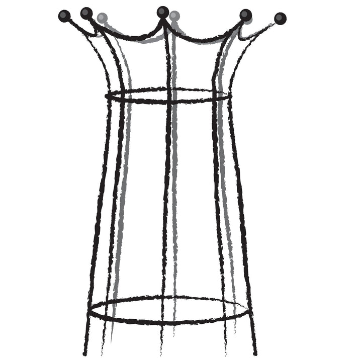 Black and white line drawing of the Agriframes Elegance Coronet Obelisk.