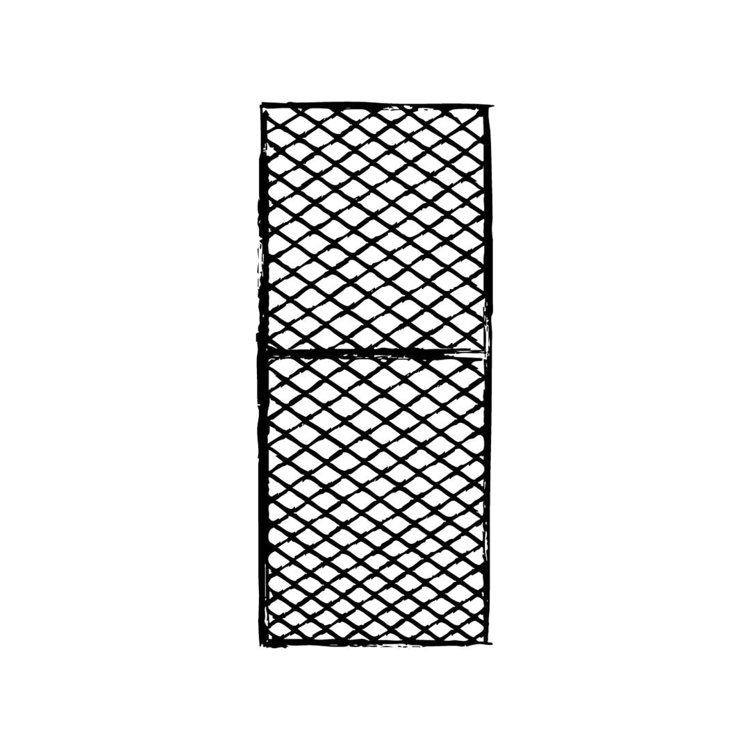 Line drawing of the elegance square screen in size large