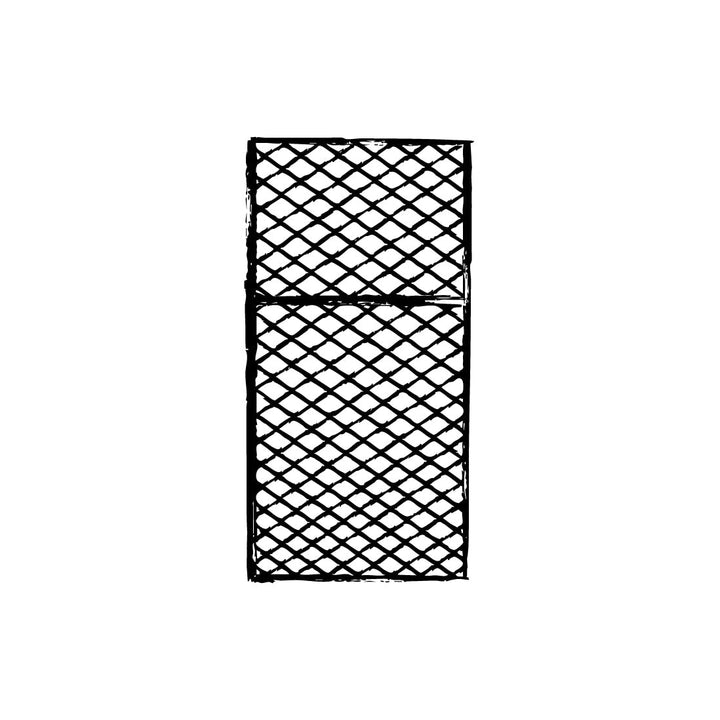 Line drawing of the elegance square screen in size small