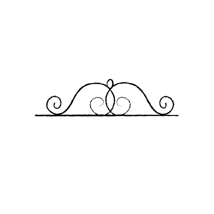 Decorative black line art on a white background