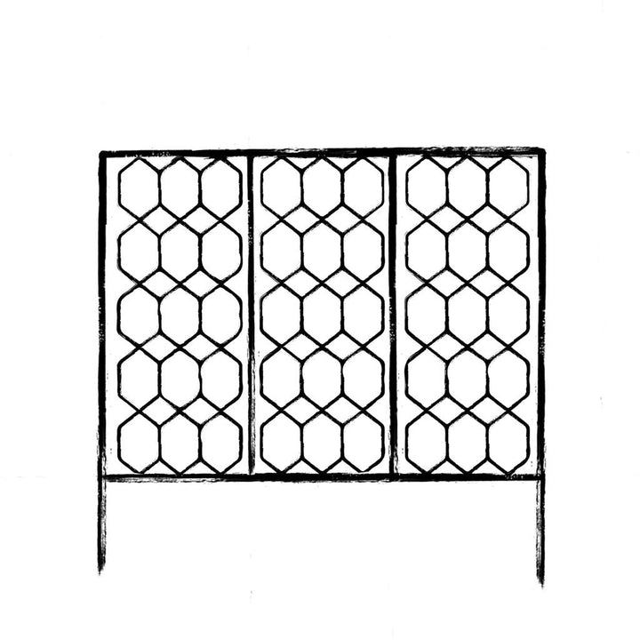 Line drawing of the agriframes fencing screen