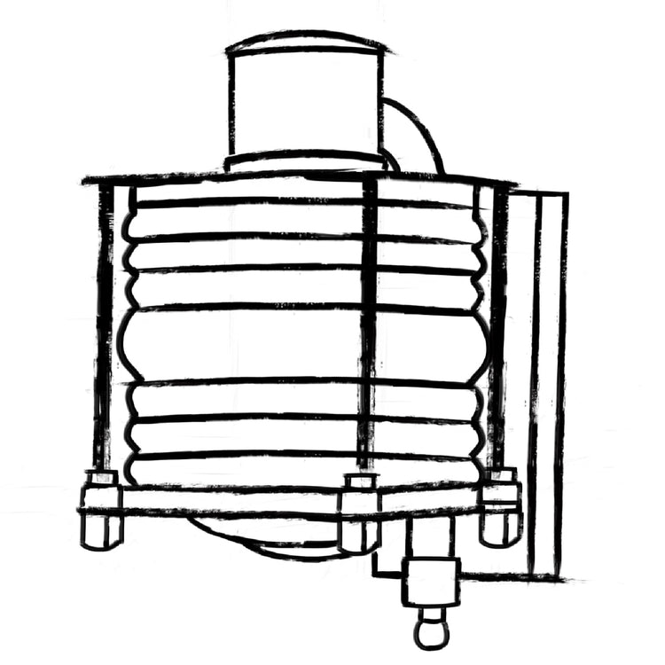 Frome Outdoor Wall Lamp | Rust - Wireframe