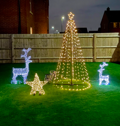 Festive Outdoor Light Up Tree - 2.1m Tall