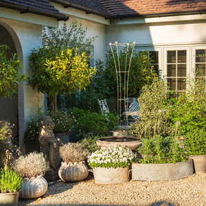 Inverted Obelisk in Courtyard Garden