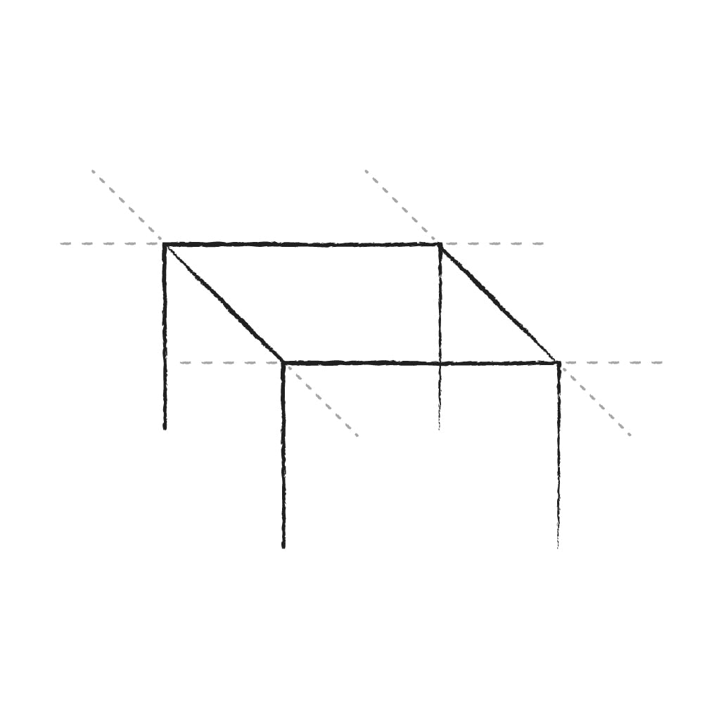 Line drawing of the agriframes low fruit cage