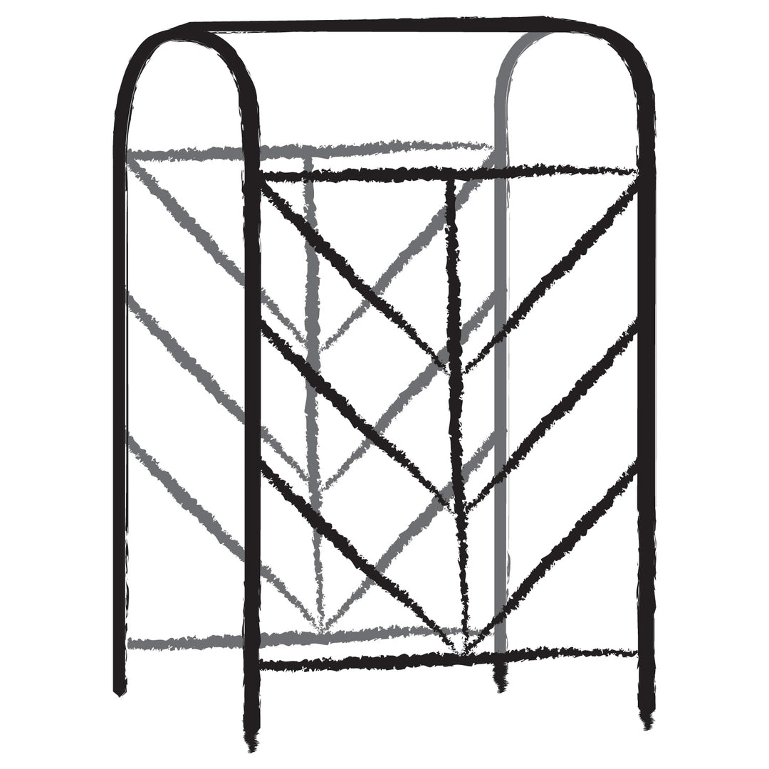 Black and white line drawing of the Agriframes Contemporary Growing Frame in size medium.