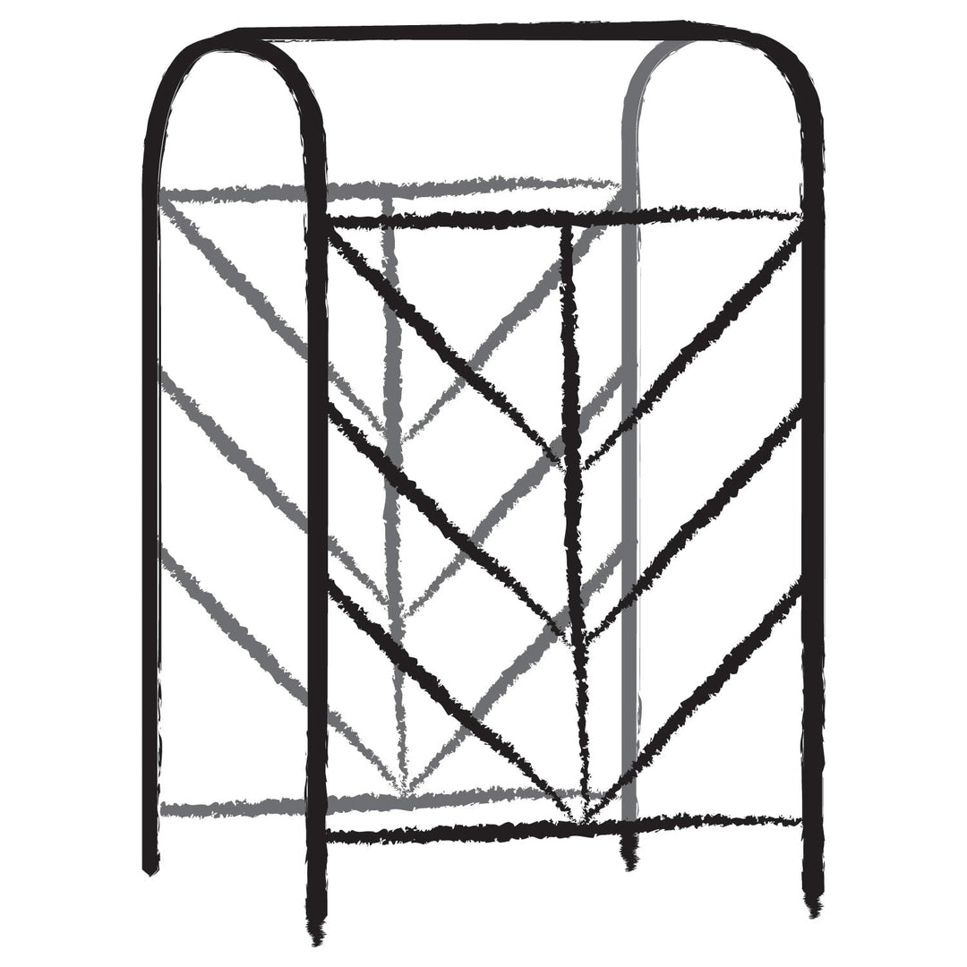 Black and white line drawing of the Agriframes Deco Growing Frame in size medium.