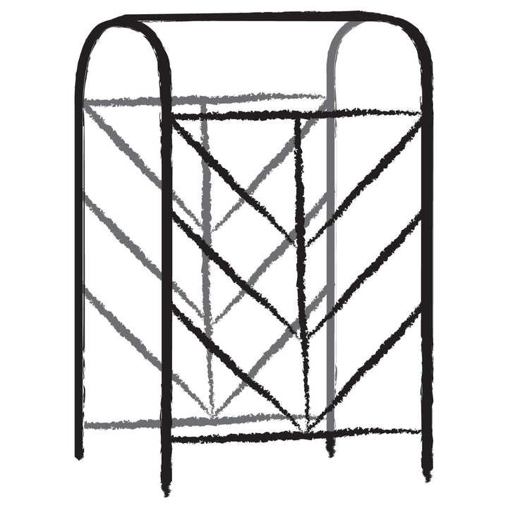 Black and white line drawing of the Agriframes Deco Growing Frame in size medium.