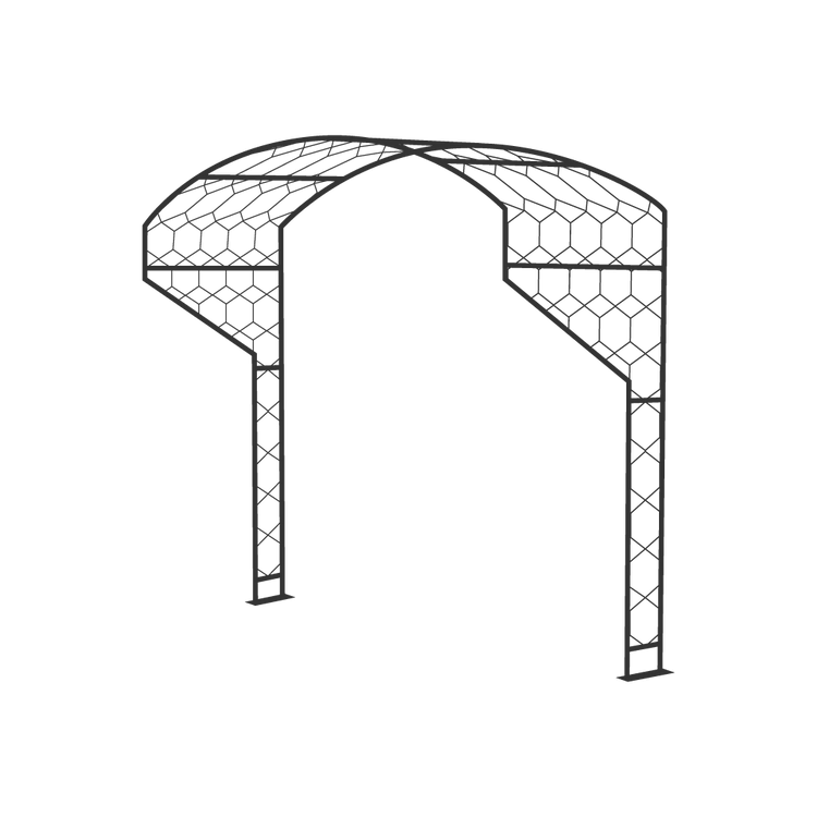 Round Portico - Wireframe