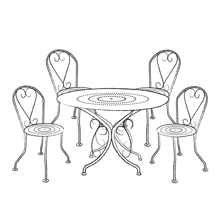 Provence Vintage 4 Seat Table Set - Wireframe