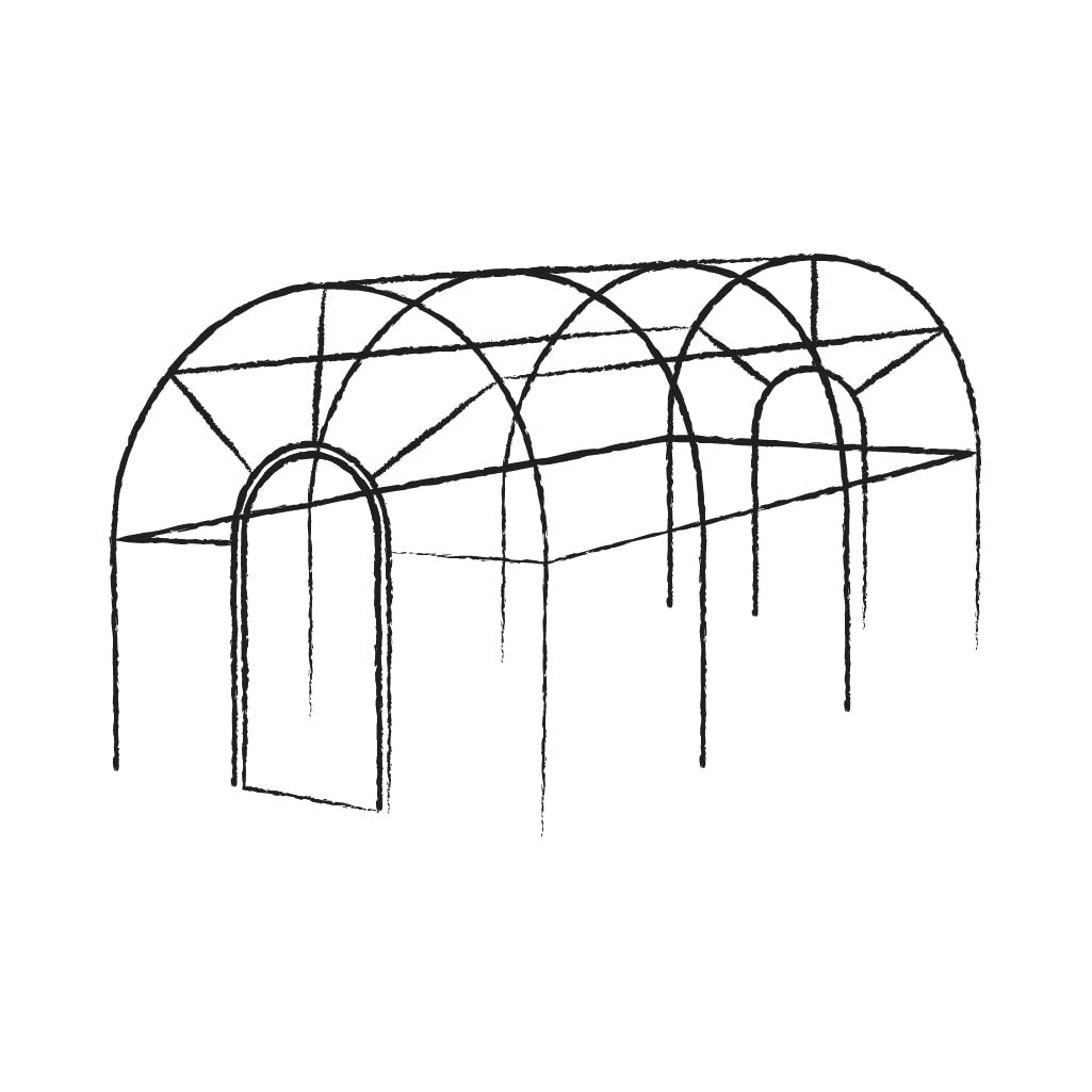 Line drawing of the agriframes roman fruit cage 